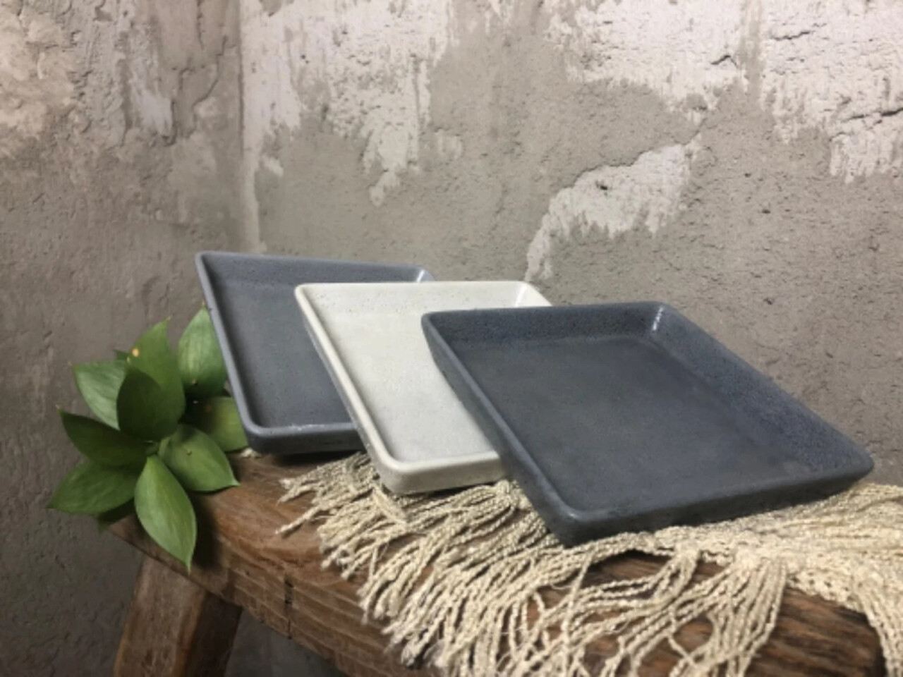 Concrete Square Tray: Modern Handmade Decor ( 15x15 cm)