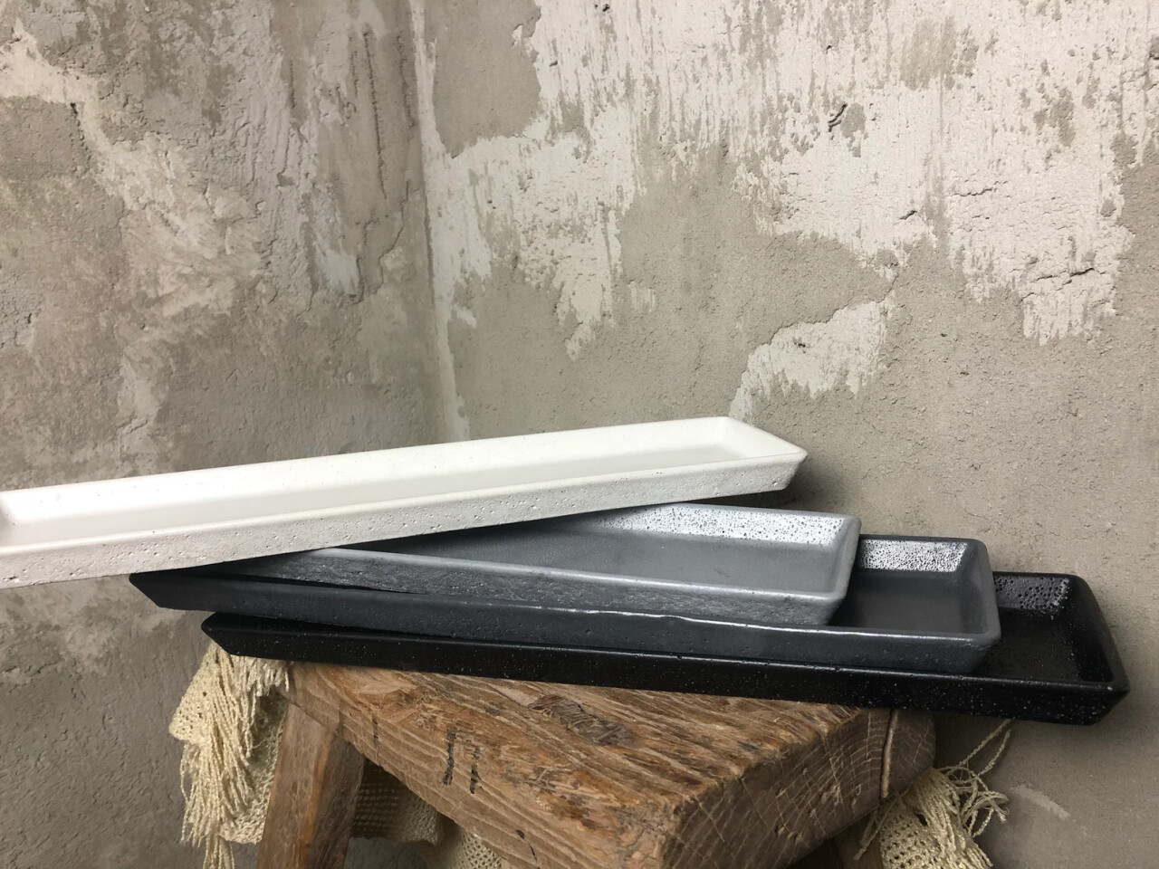 Concrete Rectangle Tray Handmade: Modern Decorative Serving Tray